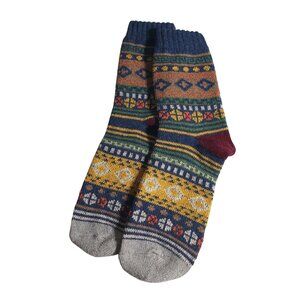 Patterned Multicolor Men Knit Socks Poly Blend Warm Winter Accessory Casual Gift